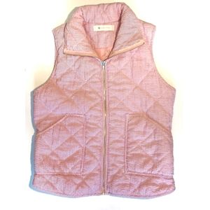 3/$25 Impeccable pig pink seersucker quilted outerwear vest size small